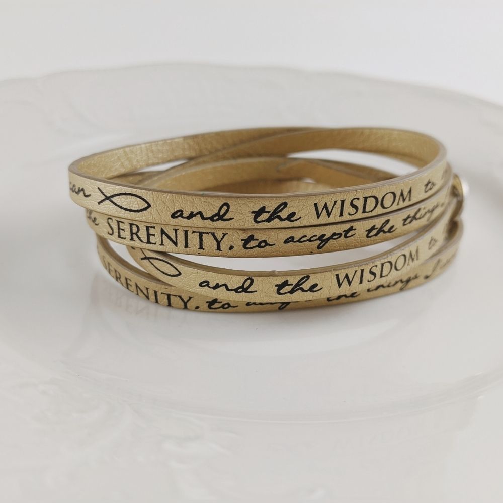 🖤3 for 25 🖤 Gold Leather Christian Wrap Bracelet